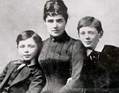 Jennie Jerome Churchill with sons John and Winston (on right)